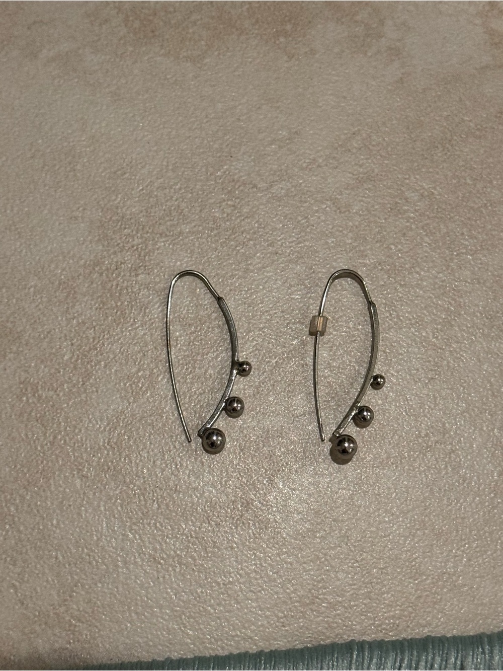 Sterling Silver Ball Accent Hoop Earrings - Silver
